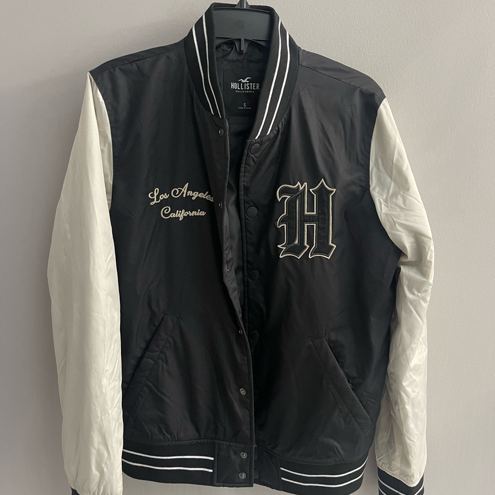 Hollister Black and White Varsity Jacket